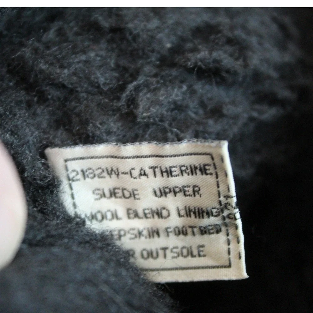 Bearpaw Catherine Women Black Suede Wool Blend‎ Lining Buckle Boots 2182W Size 7